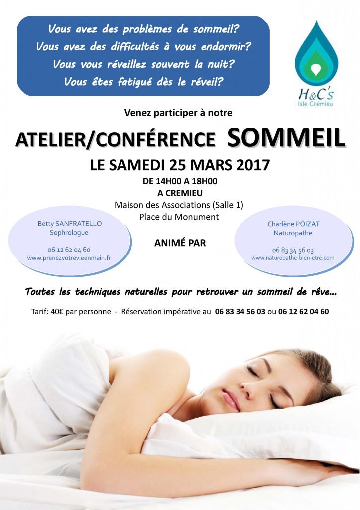 Atelier/Conférence Sur Le Thème Du Sommeil | Prenez Votre Vie En Main